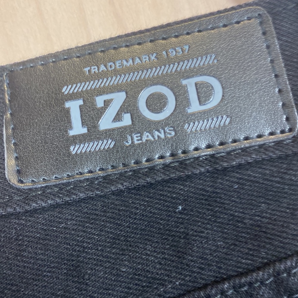 IZOD Regular-Fit Big Man Black Denim Shorts 48 waist NWT - Picture 11 of 12